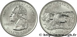 ÉTATS-UNIS D AMÉRIQUE 1/4 Dollar Dakota du Nord : bisons et vue des Badlands 2006 Denver