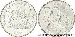 TRINIDAD UND TOBAGO 50 Cents emblème / steel drums, percussions traditionnelles des caraïbes 2003
