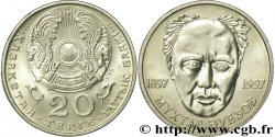 KAZAKHSTAN 20 Tenge Emblème national / 100 e anniversaire de la naissance de Muchtar Auezov 1997