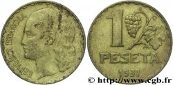 ESPAGNE 1 Peseta monnayage républicain 1937 Madrid