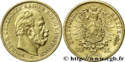 GERMANY - PRUSSIA 20 Mark royaume de Prusse Guillaume Ier, 1e type / aigle héraldique 1873 Francfort - C