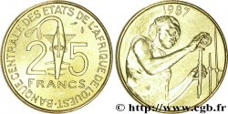 ÉTATS DE L AFRIQUE DE L OUEST (BCEAO) 25 Francs BCEAO masque / chimiste 1987 Paris SUP