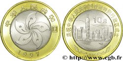 REPUBBLICA POPOLARE CINESE 10 Yuan Retour de Hong Kong à la Chine : fleur stylisée / vue de la ville 1997 Shenyang