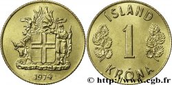 ICELAND 1 Krona blason 1974