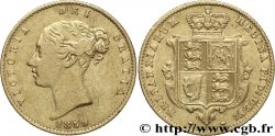 ROYAUME-UNI 1/2 Souverain Victoria buste jeune / blason 1859 Londres