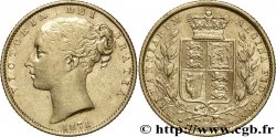 REINO UNIDO 1 Souverain Victoria buste jeune / blason variété avec numéro de coin, coin n°83 1872 Londres