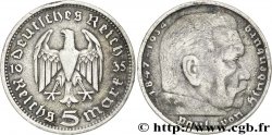 ALLEMAGNE 5 Reichsmark Aigle / Maréchal Paul von Hindenburg 1935 Berlin