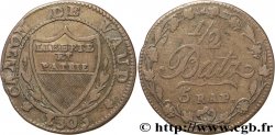 SUISSE - CANTON DE VAUD 1/2 Batzen - 5 Rappen - Canton de Vaud 1805