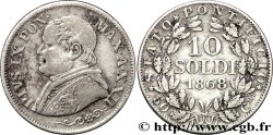 VATICANO E STATO PONTIFICIO 10 Soldi (50 Centesimi) Pie IX an XXII 1868 Rome