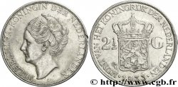 NETHERLANDS 2 1/2 Gulden Wilhelmina 1933