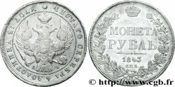 RUSIA 1 Rouble aigle bicéphale 1843 Saint-Petersbourg