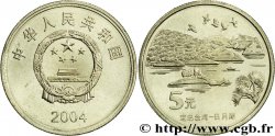 REPUBBLICA POPOLARE CINESE 5 Yuan lac Riyue (de la soleil et de la lune) à Taiwan : emblème / vue du lac 2004 Shenyang