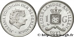 NETHERLANDS ANTILLES 1 Gulden reine Juliana / emblème type tranche B 1971 Utrecht