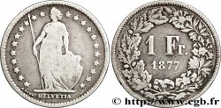 SWITZERLAND 1 Franc Helvetia 1877 Berne VF