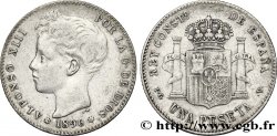 SPAGNA 1 Peseta Alphonse XIII 3e type de buste 1896 Madrid