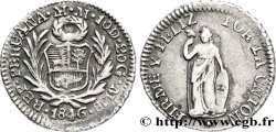 PERU 1/2 Real emblème / “Liberté” 1846 Lima