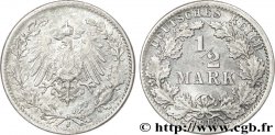 ALEMANIA 1/2 Mark Empire aigle impérial 1918 Hambourg - J