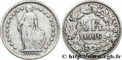 SWITZERLAND 1/2 Franc Helvetia 1906 Berne
