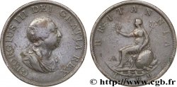 ROYAUME-UNI 1/2 Penny Georges III tête laurée / Britannia 1799 Soho