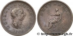 VEREINIGTEN KÖNIGREICH 1/2 Penny Georges III tête laurée 1806