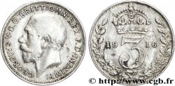 ROYAUME-UNI 3 Pence Georges V / couronne 1916