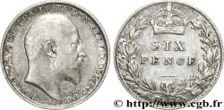 ROYAUME-UNI 6 Pence Edouard VII / blason 1906