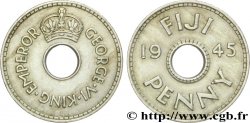 FIDJI 1 Penny frappe au nom du roi Georges VI 1945