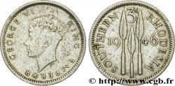 SOUTHERN RHODESIA 3 Pence Georges VI / pointes de lances 1946