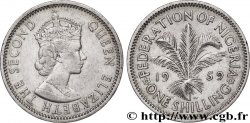 NIGERIA 1 Shilling Fédération du Nigeria Elisabeth II  / palmier 1959 