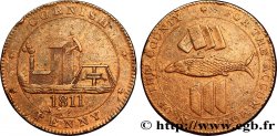 ROYAUME-UNI (TOKENS) 1 Penny “Cornish Penny” Scorrier House (Redruth), pompe, poisson et lingots d’étain, mine 1811
