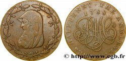 ROYAUME-UNI (TOKENS) 1/2 Penny Anglesey (Pays de Galles) druide / PM C° (Parys Mine Company), “on demand in London Liverpool or Anglesey” sur la tranche 1788 