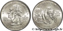 ÉTATS-UNIS D AMÉRIQUE 1/4 Dollar Alaska : grizzly pêchant un saumon 2008 Philadelphie