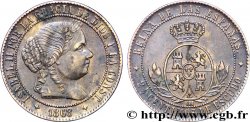SPAIN 2 1/2 Centimos de Escudo Isabelle II / écu couronné 1868 Oeschger Mesdach & CO