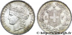 SUISSE 5 Francs Helvetia buste 1889 Berne - B