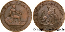 ESPAGNE 5 Centimos “ESPAÑA” assise / lion au bouclier 1870 Oeschger Mesdach & CO