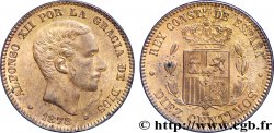 ESPAGNE 10 Centimos Alphonse XII 1878 Oeschger Mesdach & CO
