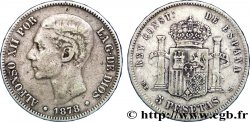 SPAIN 5 Pesetas Alphonse XII / emblème couronné (1878) D.E. - .M. 1878 Madrid