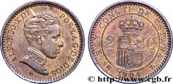 ESPAGNE 2 Centimos Alphonse XIII / armes couronnée 1904 Madrid