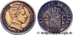 ESPAGNE 2 Centimos Alphonse XIII / armes couronnée 1904 Madrid