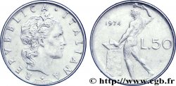 ITALIA 50 Lire Vucain forgeant sur une enclume 1974 Rome - R