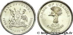 OUGANDA 500 Shillings emblème / grue couronnée 2003  SUP