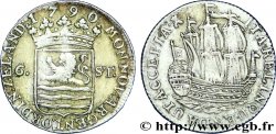 PAíSES BAJOS - PROVINCIAS UNIDAS 6 Stuivers ou Scheepjessdrelling (escalin au bateau) Zélande écu couronné / voilier 1790