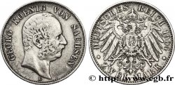 GERMANY - SAXONY 2 Mark Royaume de Saxe, roi Georges / aigle impérial 1904 Muldenhütten - E