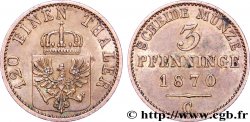 DEUTSCHLAND - PREUßEN 3 Pfenninge Royaume de Prusse écu à l’aigle 1870 Francfort - C