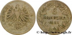 GERMANY - FREE CITY OF FRANKFURT 6 Kreuzer Ville libre de Francfort :  aigle 1851 Francfort