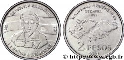 ARGENTINA 2 Pesos hommage aux combattants des îles Malouines : soldat / carte de l’archipel 2007 