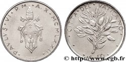 VATICAN AND PAPAL STATES 50 Lire armes au nom de Paul VI an X / rameau d’olivier 1972 Rome