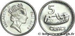 FIDJI 5 Cents Elisabeth II / tambour Fidjien 2006 Royal Mint, Llantrisant SPL