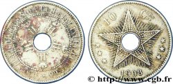 CONGO - ÉTAT INDÉPENDANT DU CONGO 10 Centimes monogramme L (Léopold) couronné 1908  TB