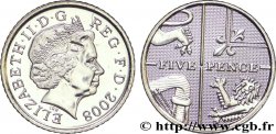 VEREINIGTEN KÖNIGREICH 5 Pence Elisabeth II 2008